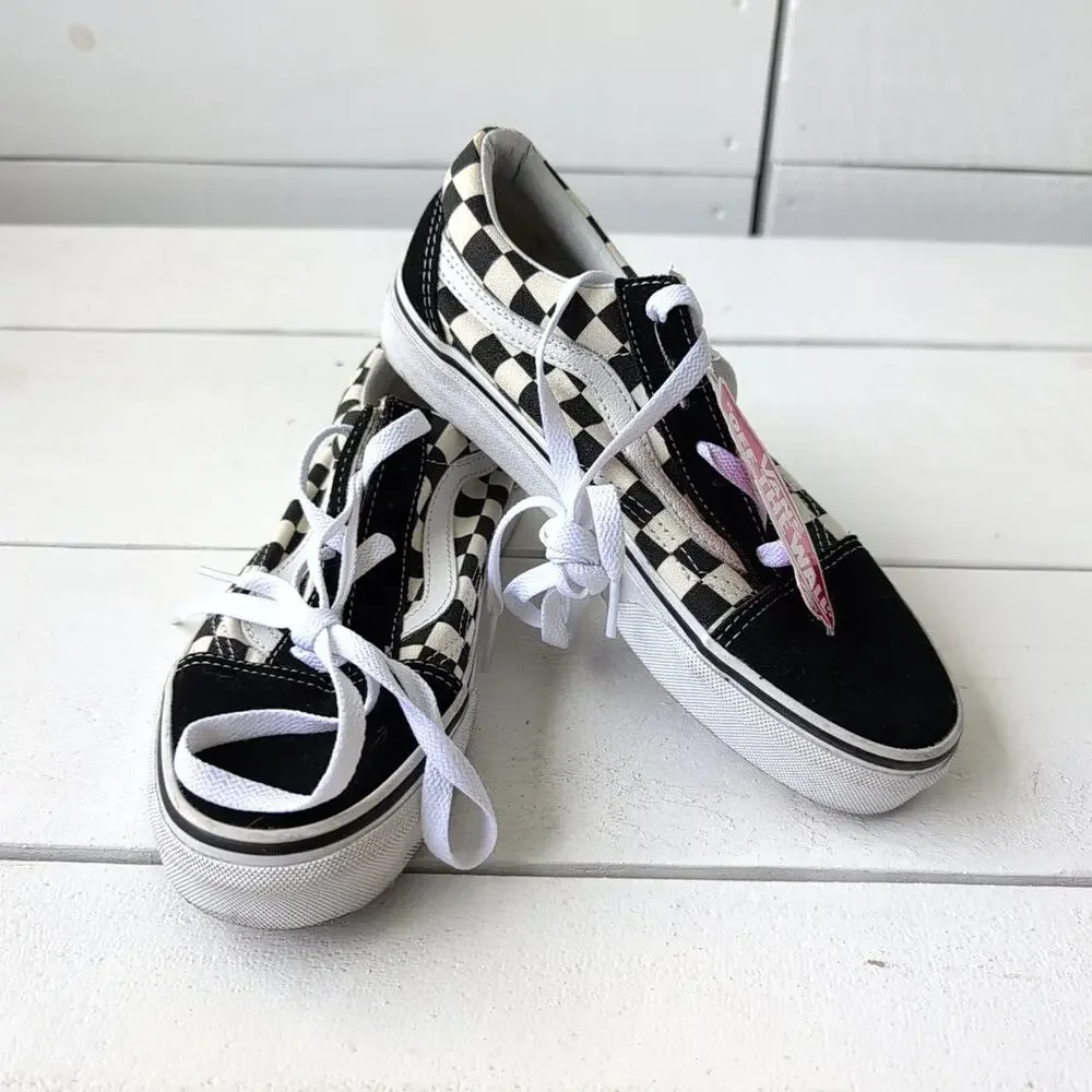Vans Old Skool Black & White Checkerboard Sneakers Men's 5.0/Women's 6.5
